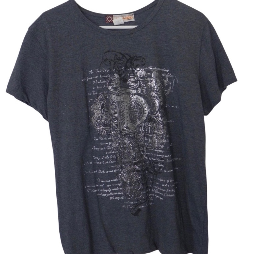 Gray & Silver Graphic T-Shirt